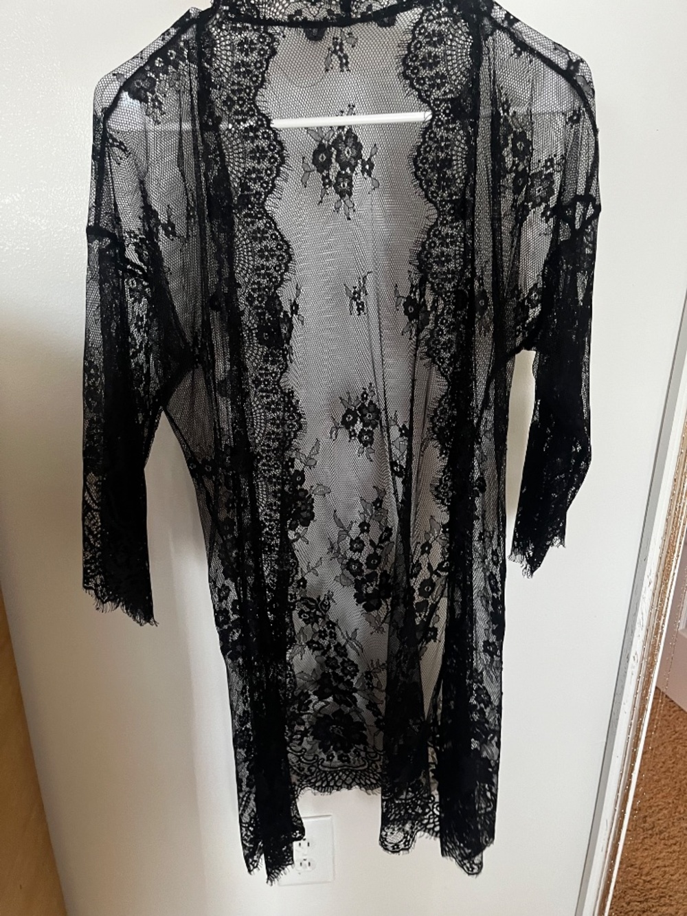 black lace robe